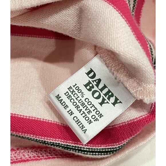 Dairy Boy The American Rugby Shirt Palm Beach Pink M/L Long Sleeve Embroidered - Picture 12 of 15
